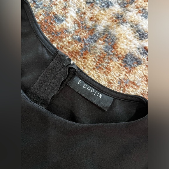 B Darlin Black Ruffle Dress with Lace Waistband - Picture 6 of 10